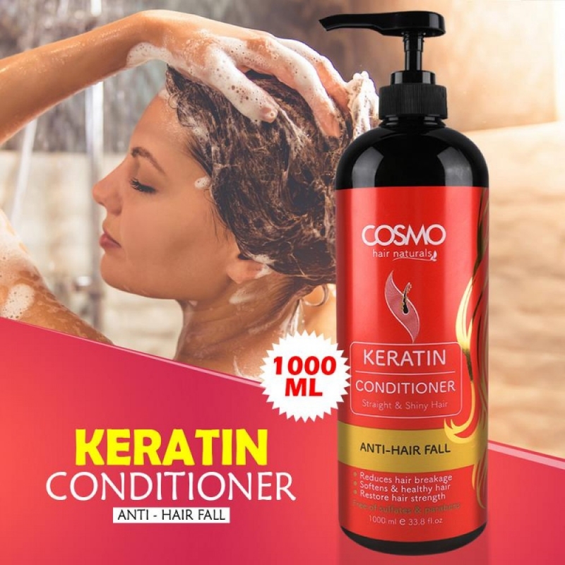 Buy Cosmo Keratin Hair Conditioner - 1000ml (Sulfate & Paraben free) Online  at Best Price in Nepal: OKDam