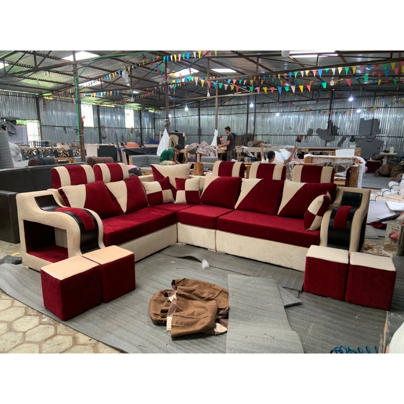 Buy Wooden Handle Sofa With Cushion And Muda Online at Best Price in Nepal OKDam