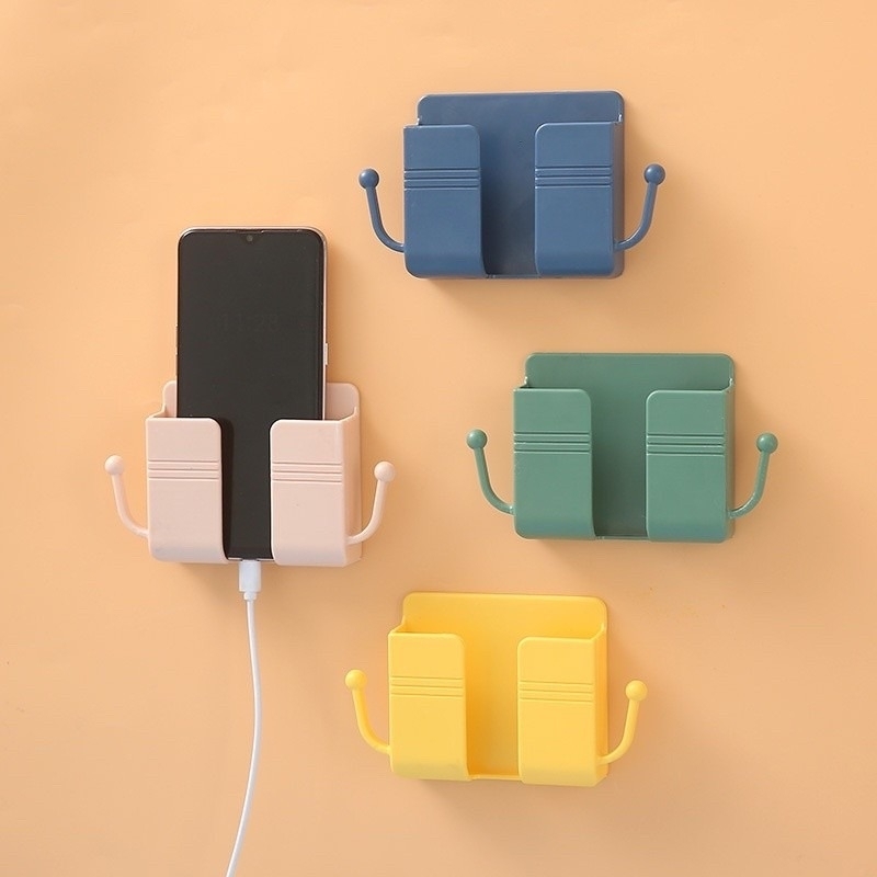 Stand Phone Holder Wall Mounted Mobile Charging Stand Plug Storage Box Multiful 