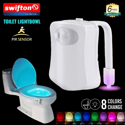 Toilet Night Light Bowl, Seat Light Bowl, PIR Sensor Motion Activated, 8 Colors Changing LED Toilet Seat Night Light,