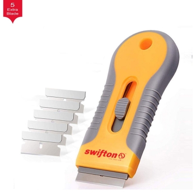 Swifton Multi-purpose Scraper, Induction Cooktop, Infrared Cooktop Hob Gas Hob Glass Scraper with 5 Pcs Extra Blades