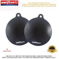 Swifton 2 Piece Heat-insulated Silicon Mats, Simple & Lightweight Induction Cooktop & Hob Glass Protector Mats Anti-Slip Pads.