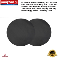 Swifton 2 Pack 24cm Round Non-Stick High Temperature Pan Frying Pan Liner Sheet Cooking Wok Sheet Pad for Kitchen BBQ Baking